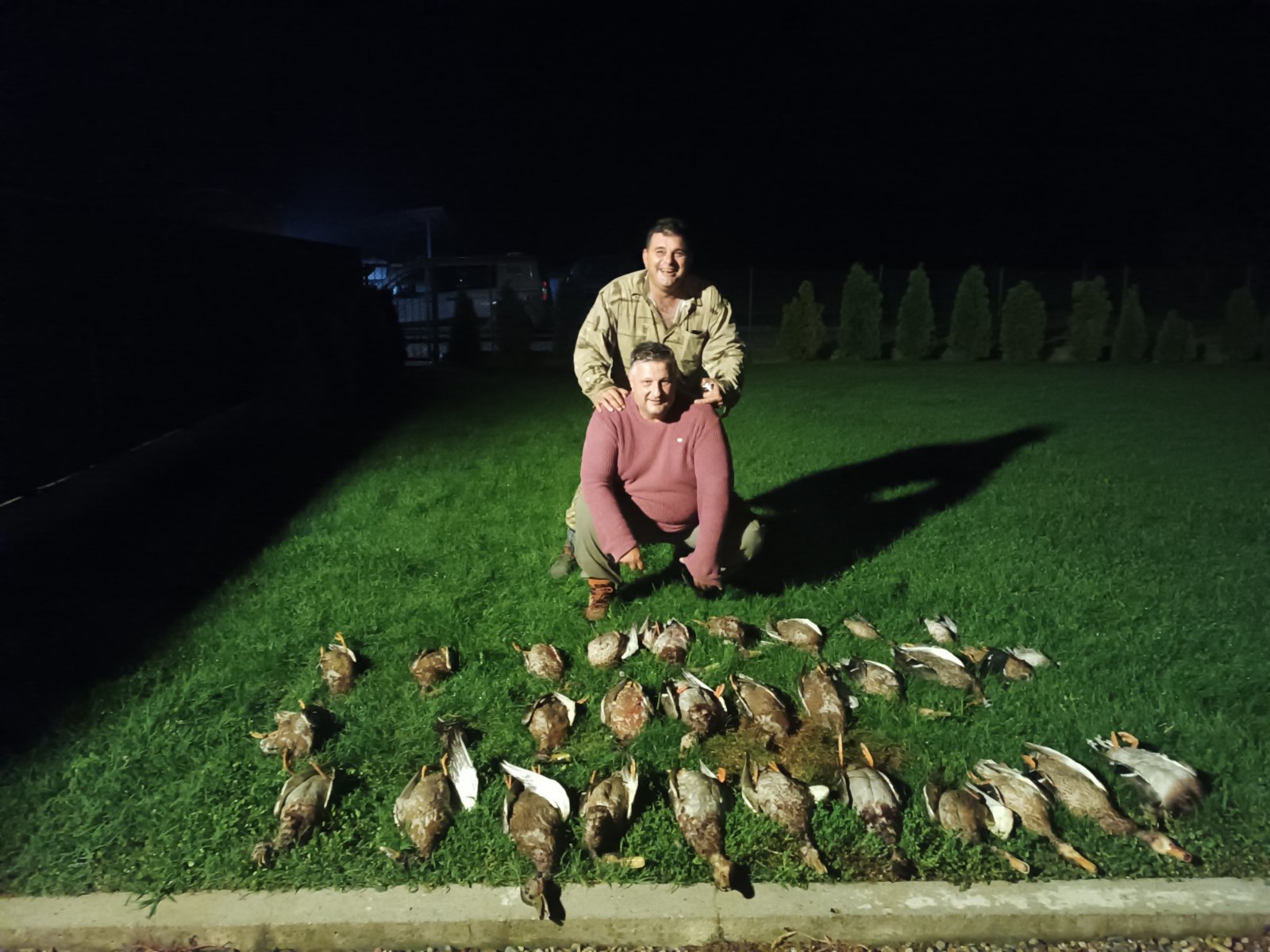 Hunters after an evening duck hunt, Serbia